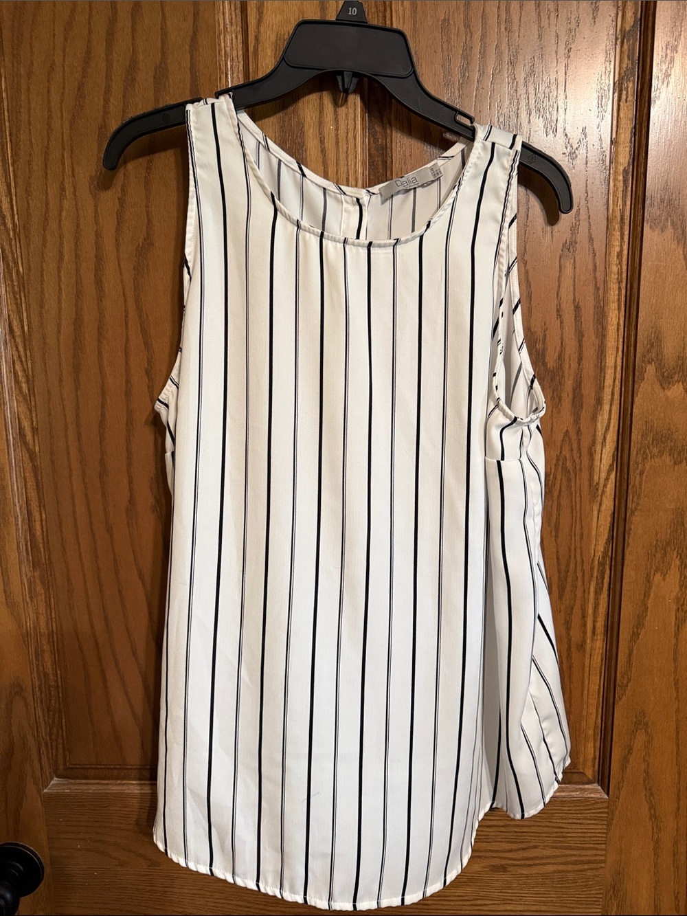 Dalia White Sleeveless Vertical-Stripe Camisole